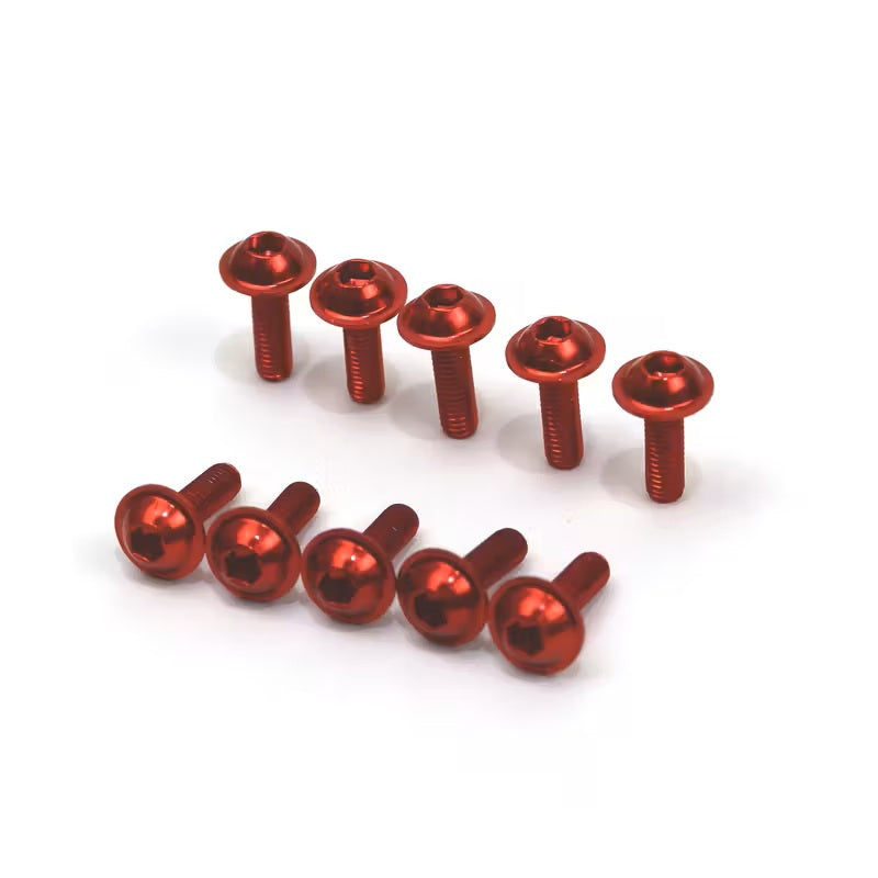 KIT 10 PEZZI VITI M6 ESAGONALI PER MOTO COLORE ROSSO M6 X 20 MM