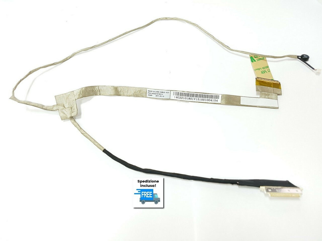 CAVO FLAT VIDEO ASUS N43 N43J N43JF N43SM N43SL P/N 14G22101801V CABLE FLEX LED