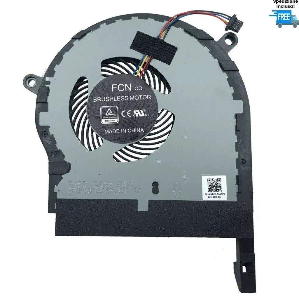 VENTOLA ASUS ROG TUF FX504 FX504G GPU FAN COOLER 4 PIN VERSIONE 2