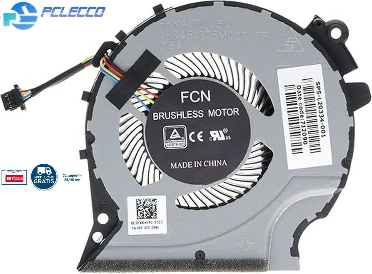 VENTOLA HP 15-CX SPS-L20334-001 COOLING 4 PIN VERSIONE 1