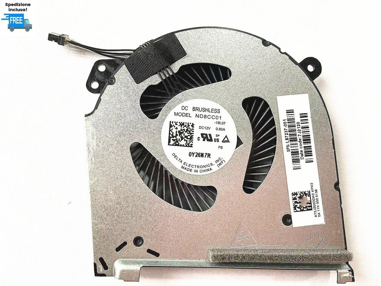 VENTOLA HP OMEN 15-DH VERSIONE GPU FAN NUOVA 4 PIN PART NUMBER: L87237-001