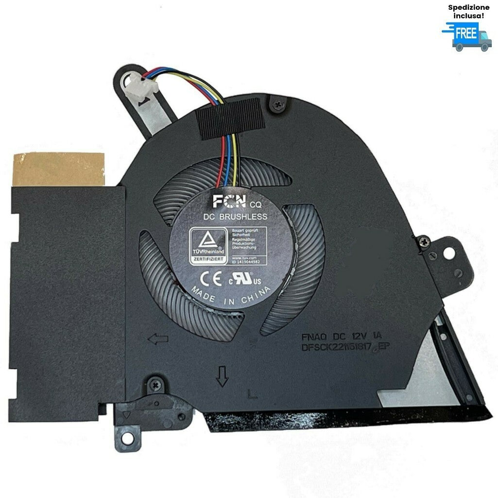 VENTOLA CPU ASUS TUF GAMING DASH FX516 SERIE FAN COOLER 4 PIN NUOVA DC 12V