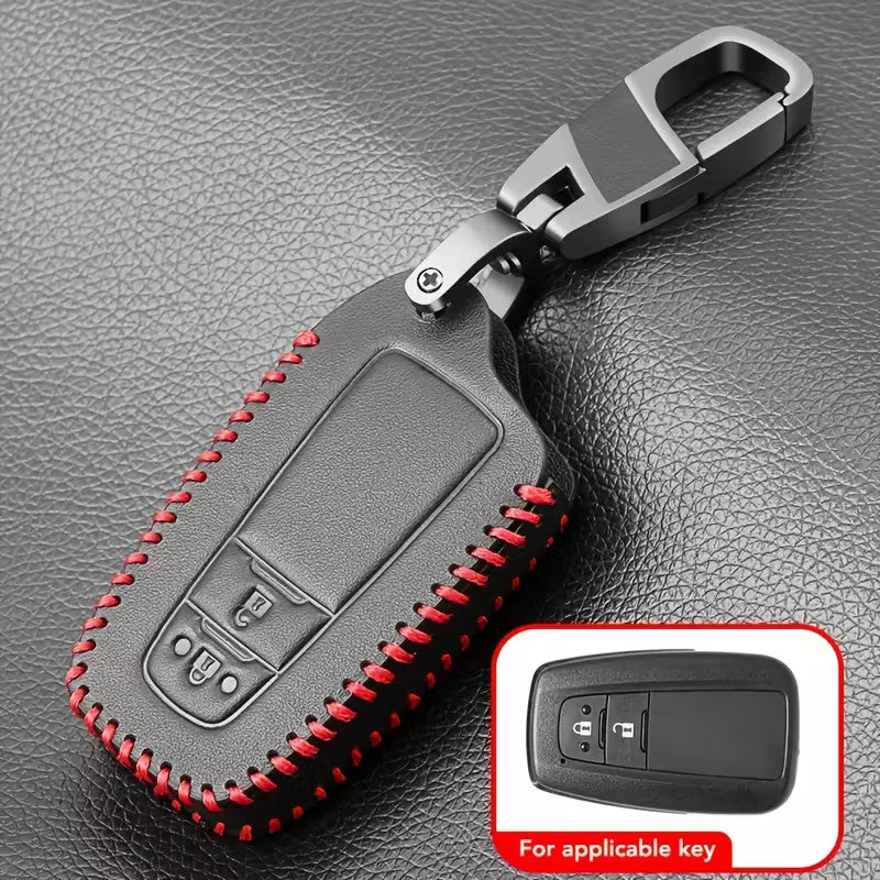 Custodia Chiave Toyota Corolla RAV4 Camry Prado portachiavi Ecopelle 2 Pulsanti