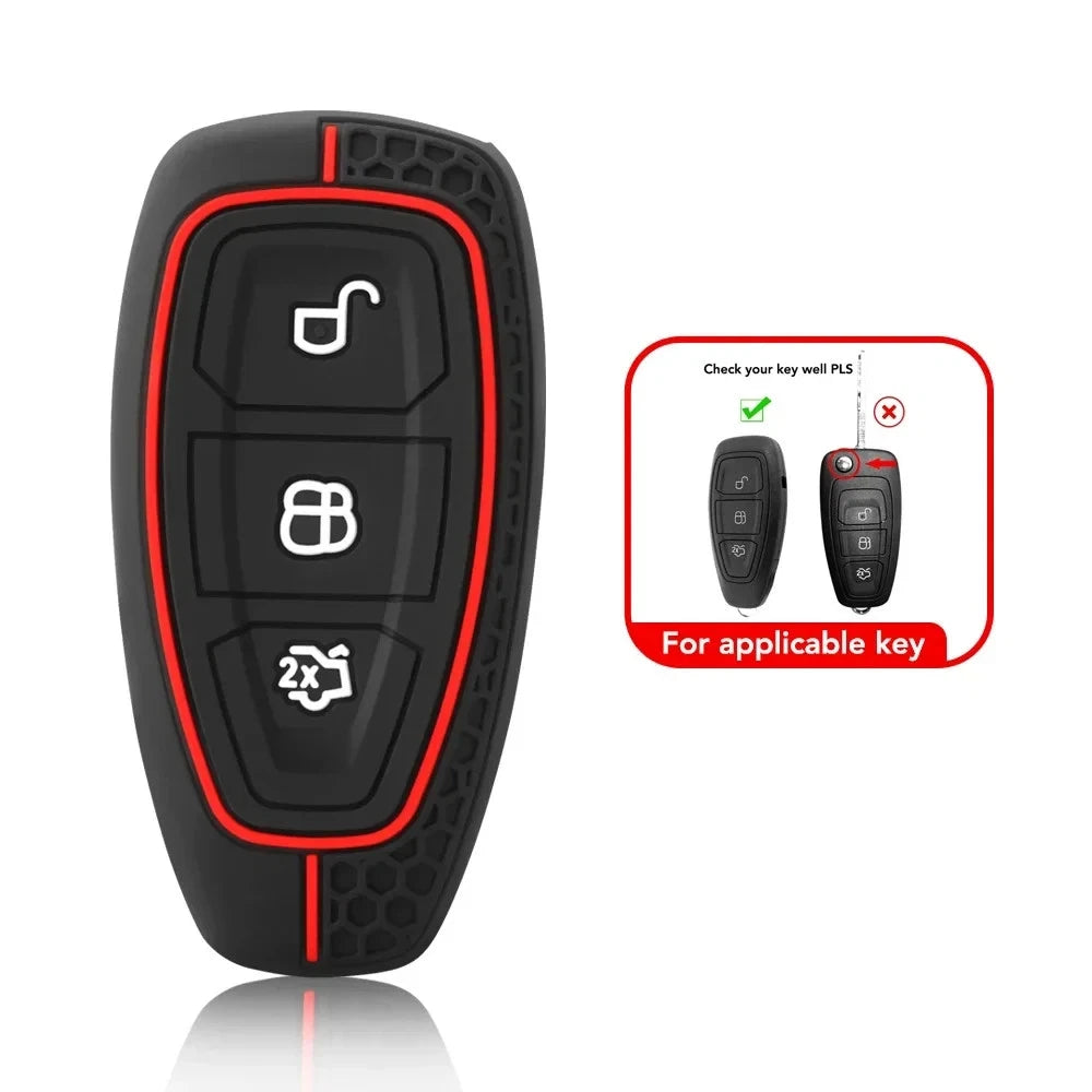Key Shell Cover Keyring Ford Puma Grand C Max Focus Mondeo Kuga Silicone