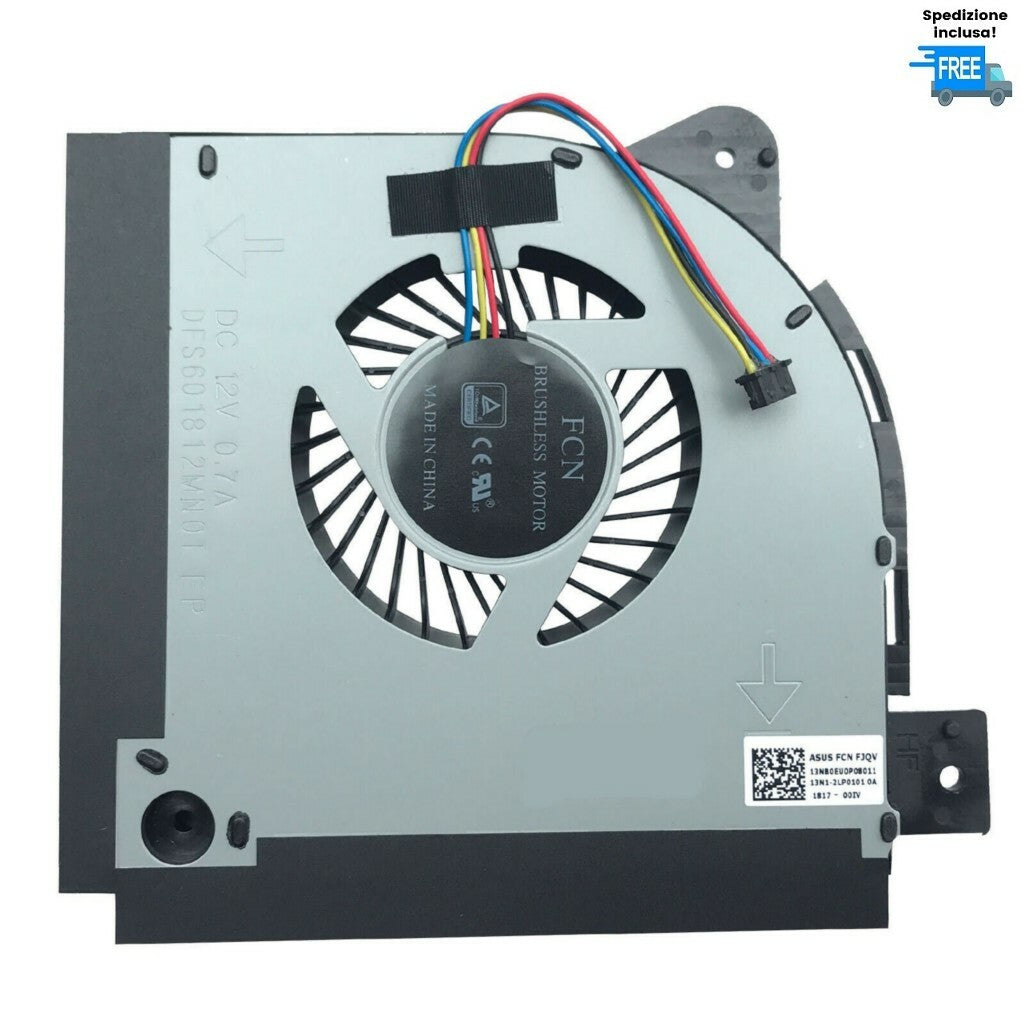VENTOLA CPU FAN 4 PIN DC 12V VERSIONE 2 PER ASUS ROG G753 G753VD G753VS G753VY