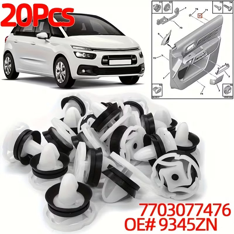 CLIP PORTIERA PANNELLO PORTA RENAULT MEGANE 7703077476 9345ZN SET 20 PEZZI
