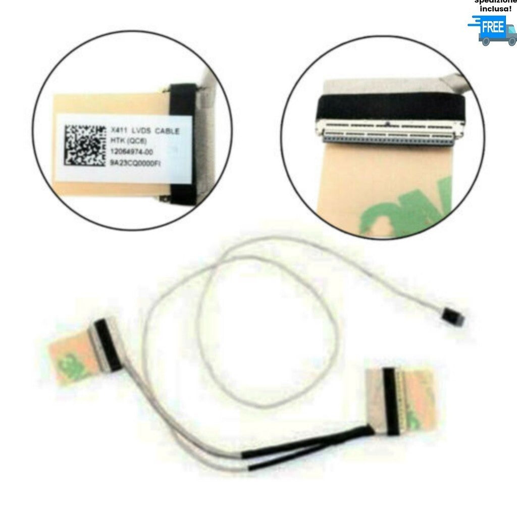 Cavo Flat LED EDP ASUS X411 S4100VN S410U S4200U VGA 30 Pin 12064974-00