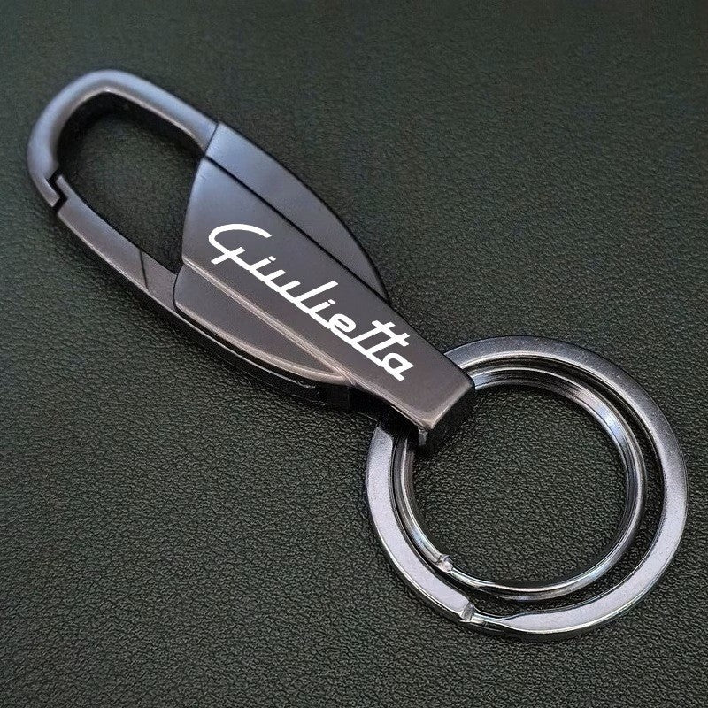 Portachiavi auto sport compatibile con Giulietta metallo doppio anello