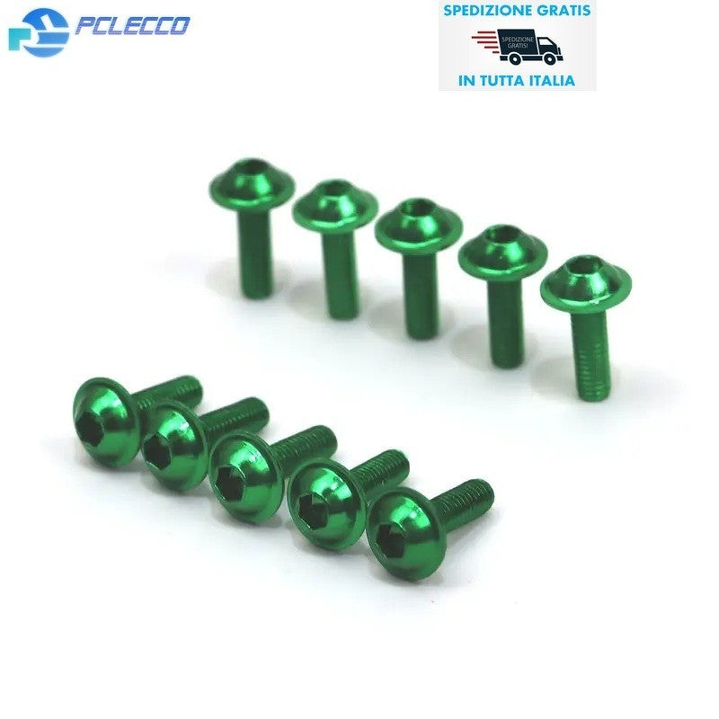 KIT 10 PEZZI VITI M6 ESAGONALI PER MOTO KAWASAKI COLORE VERDE M6 X 20 MM