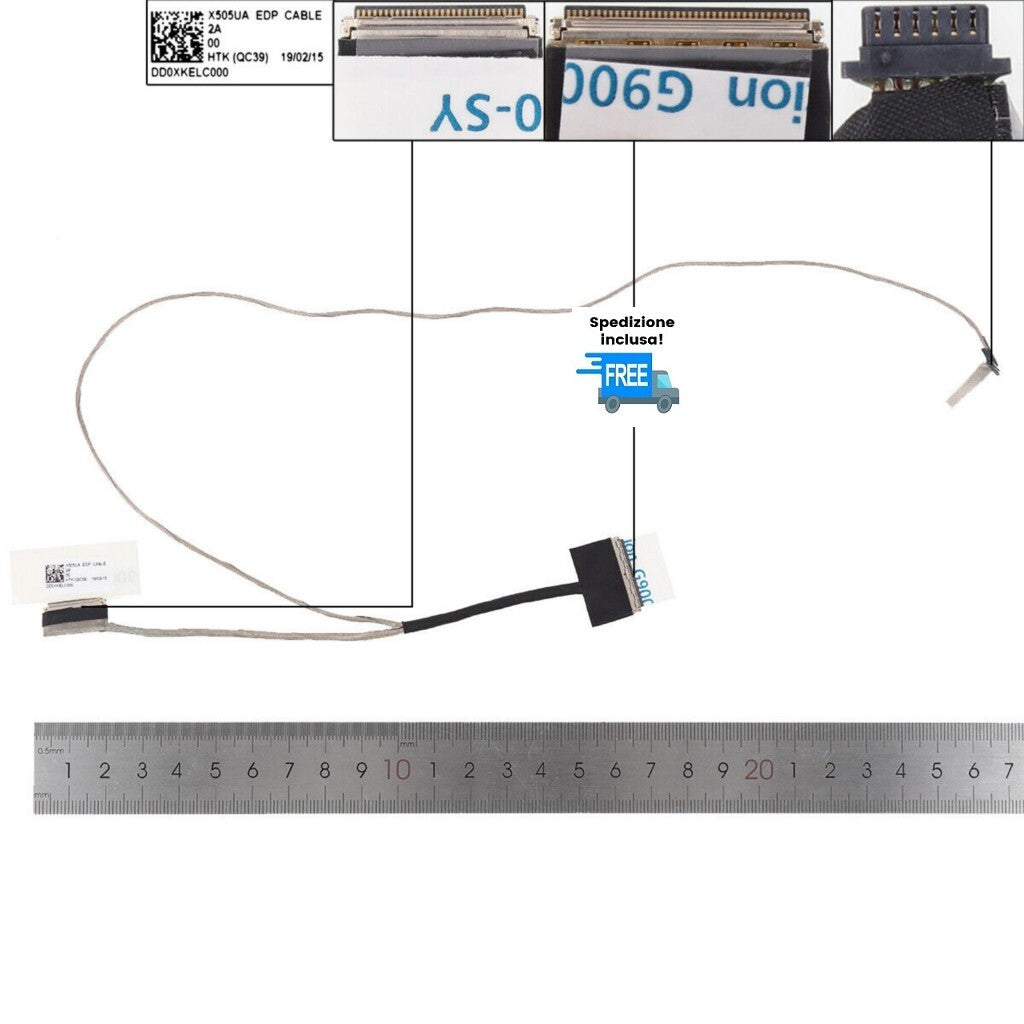 CAVO FLAT LED VGA ASUS X505UA X505BA K505B K505BP DD0XKELC000 14005-02350000