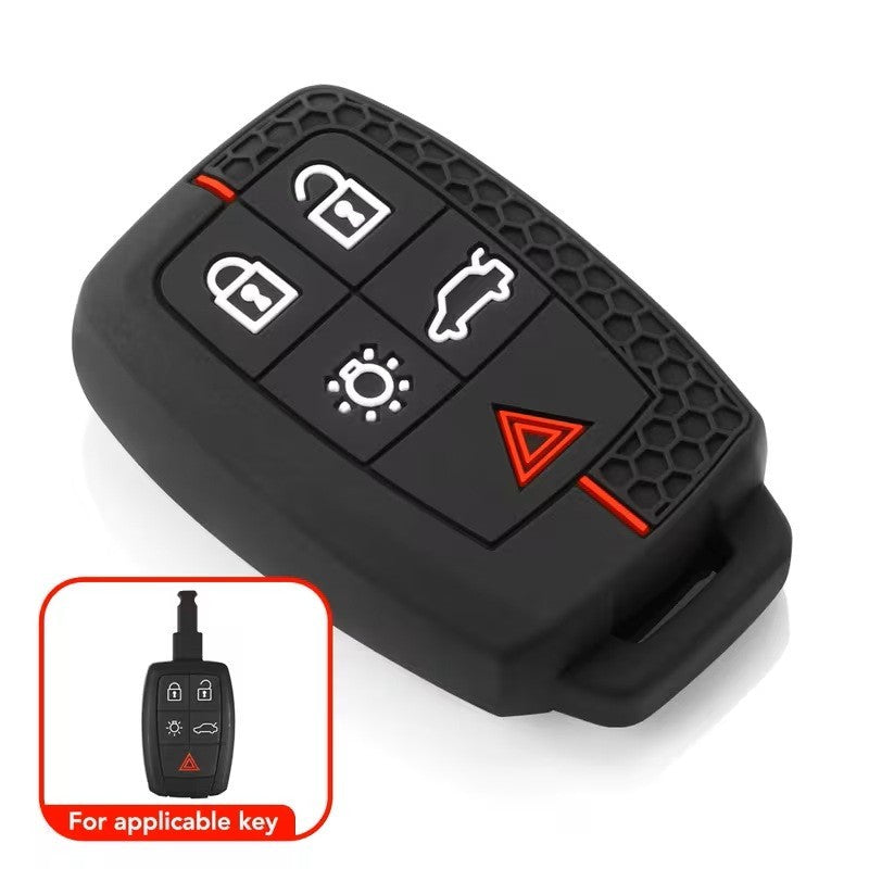 Custodia Silicone 5 Tasti chiave Telecomando Volvo XC90 C70 S60 V50 S40 C30 Nera