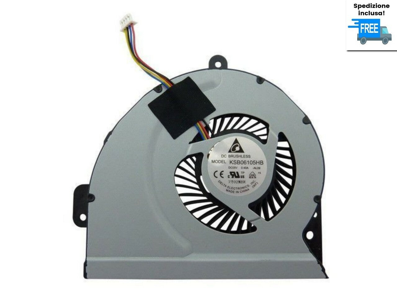 VENTOLA ASUS A43E A43S A43SA A43SM A43SV NUOVA FAN 4 PIN ALTEZZA 10 MM