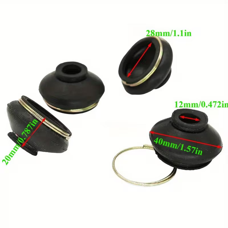 4 CUFFIE PARAPOLVERE GIUNTO SFERICO BARRA STERZO ATV QUAD GO KART UNIVERSALI
