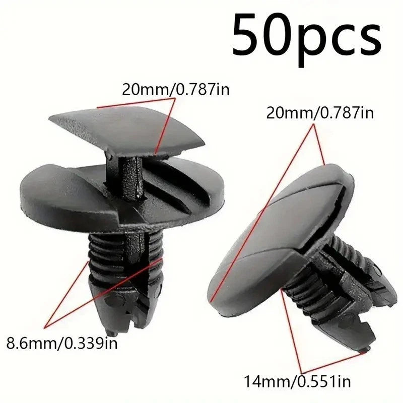 Bumper mounting clips 20mm plastic Peugeot Citroën Opel Vauxhall 50pcs