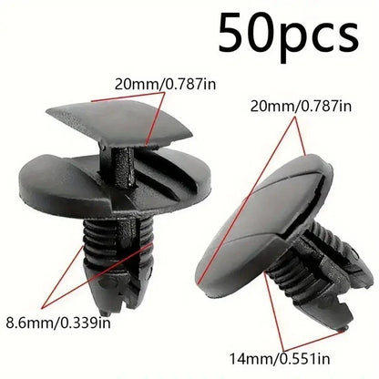 Bumper mounting clips 20mm plastic Peugeot Citroën Opel Vauxhall 50pcs