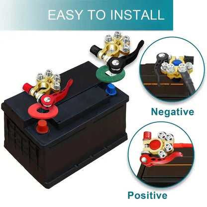 COPPIA MORSETTI CONNETTORI TERMINALI BATTERIA AUTO 12 V A SGANCIO RAPIDO OTTONE