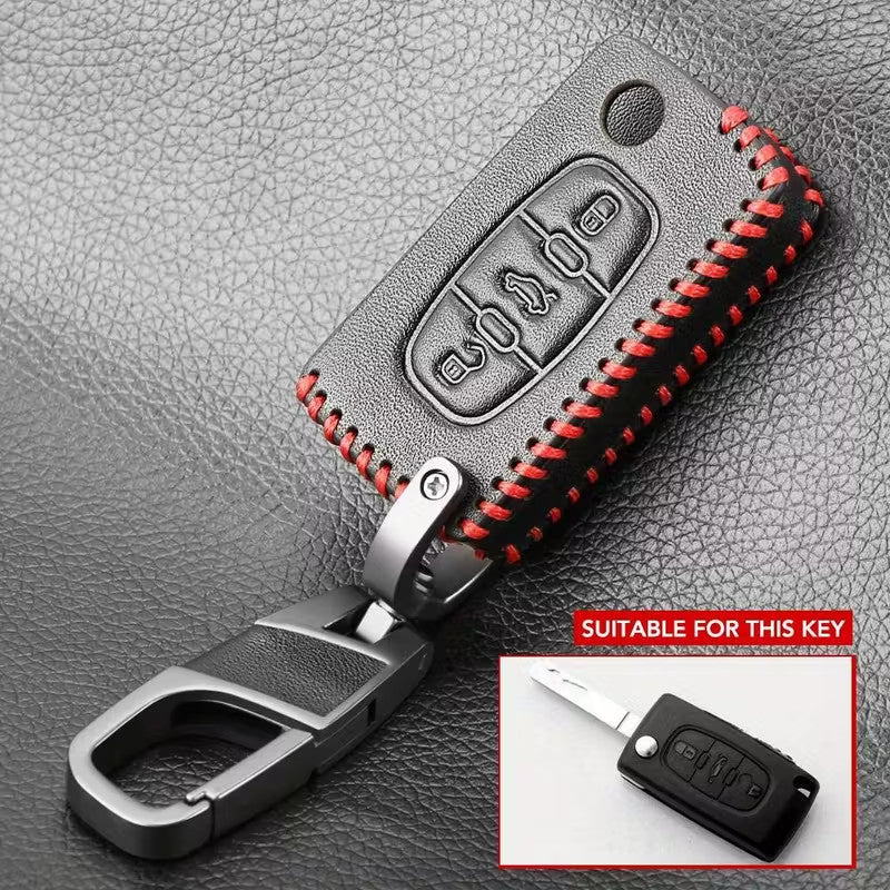 COVER CHIAVE AUTO 3 TASTI ECOPELLE PORTACHIAVI DS3 DS4 DS5 DS6 C1 C2 C3 C4 C5