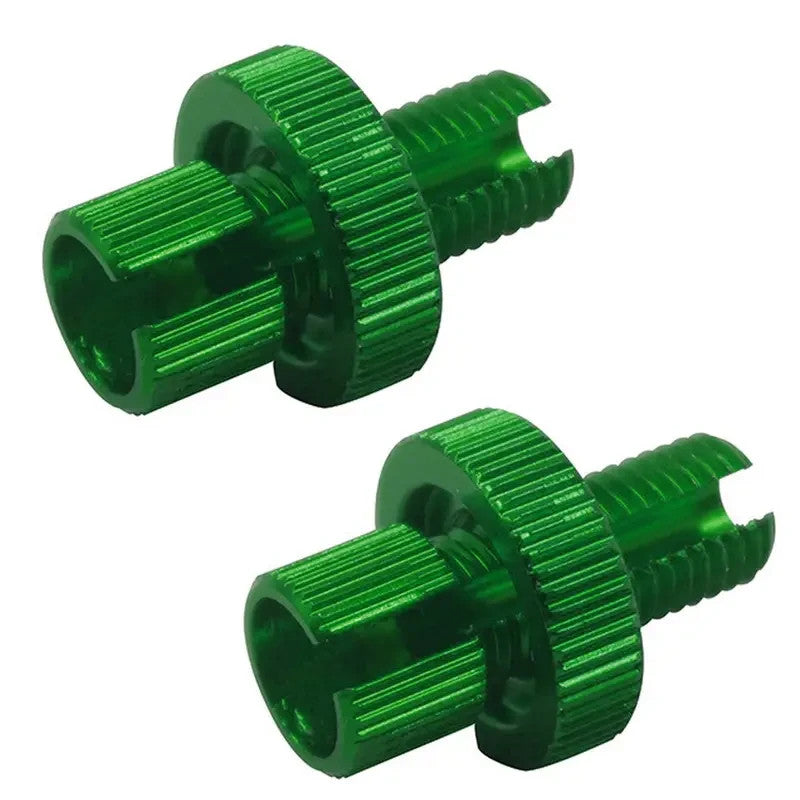 2 PEZZI VITI REGOLAZIONE CAVI FRENO E FRIZIONE M8 COLORE VERDE REGISTRO FRENI