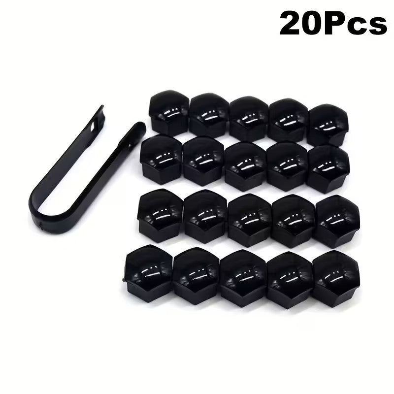 20 Copribulloni Ruota 17mm Neri con Pinzetta Copridado Protezione Cerchi Auto