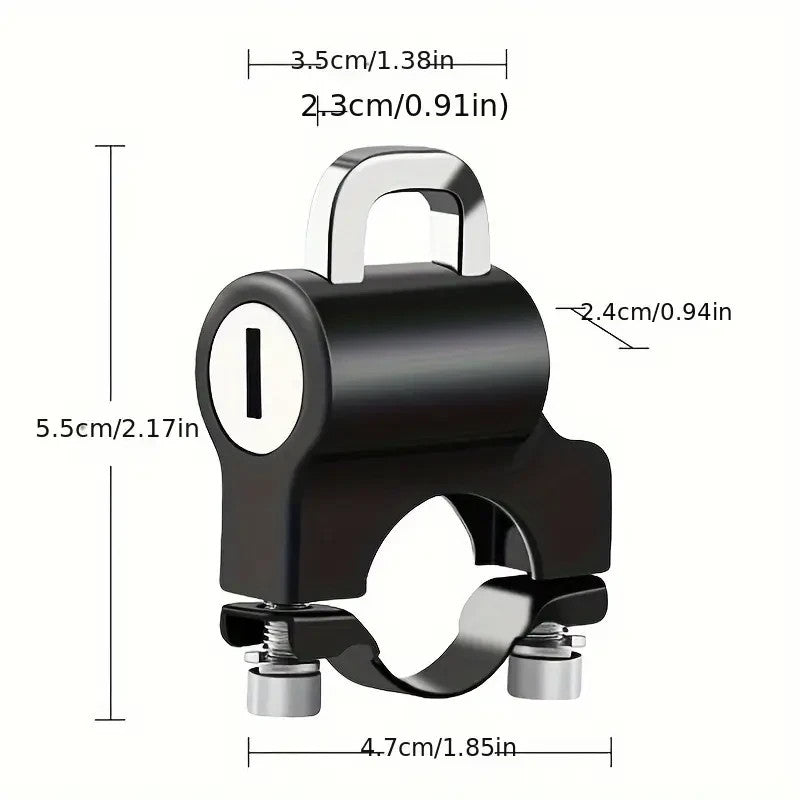 LUCCHETTO PER CASCO UNIVERSALE DA MANUBRIO E TELAIO IN ALLUMINIO IMPERMEABILE