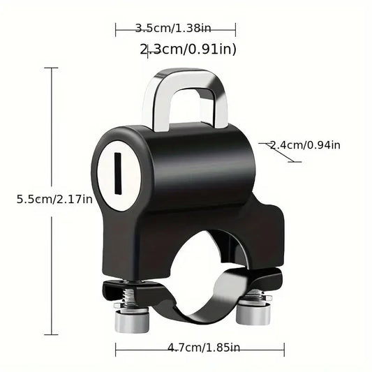 LUCCHETTO PER CASCO UNIVERSALE DA MANUBRIO E TELAIO IN ALLUMINIO IMPERMEABILE