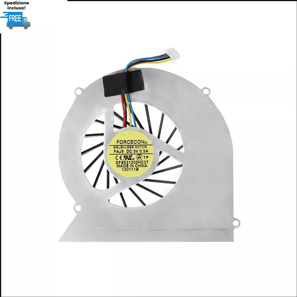 VENTOLA ASUS N43 N43S N43SL N43SM N43SN N43J N43JQ FAN NUOVA  4 PIN