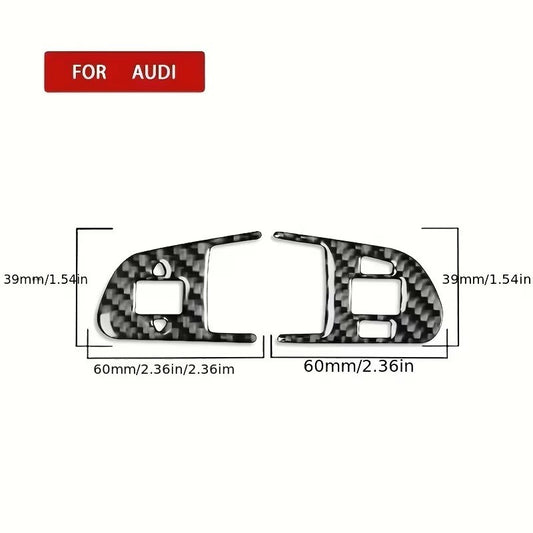 2 PZ. CORNICE COVER PULSANTI VOLANTE AUDI Q7 2007-2014 EFFETTO FIBRA DI CARBONIO