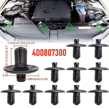 10X CLIP AUDI A4 A5 A8 Q3 Q5 TT VW GOLF PASSAT 4D0807300 RIVETTI VANO MOTORE