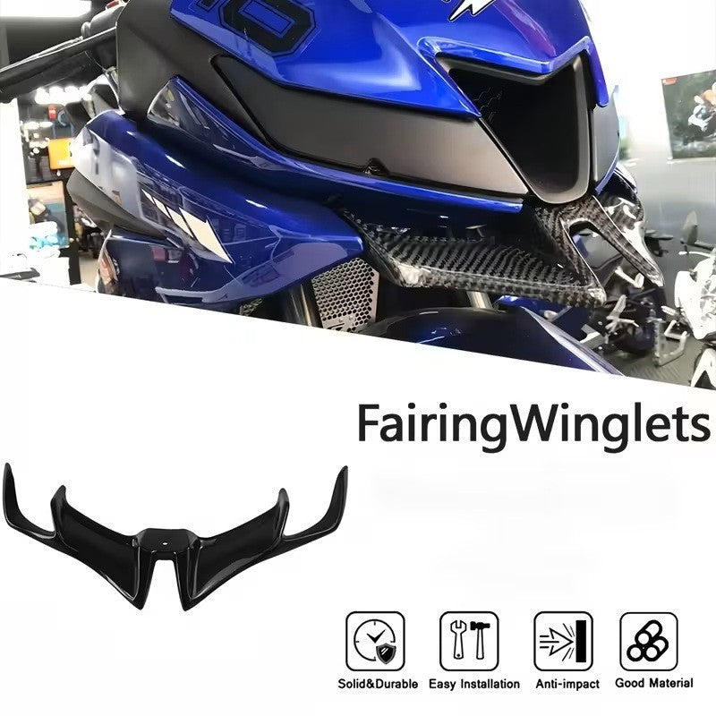 WINGLET ANTERIORE MOTO UNIVERSALE SPOILER CARENA ABS EFFETTO CARBON LOOK