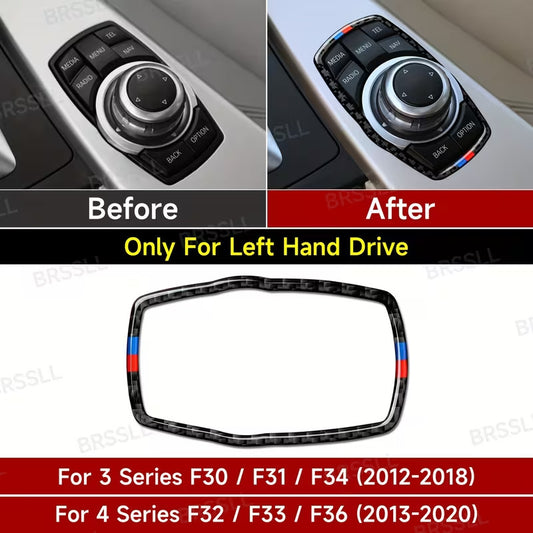 ADESIVO CORNICE CONSOLE CENTRALE BMW CONTROLLER I-DRIVE FIBRA DI CARBONIO TUNING