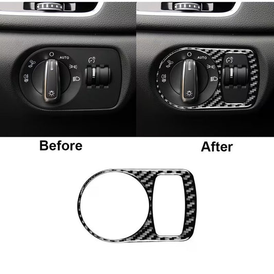 CORNICE MODANATURA COMANDO FARI AUDI Q3 2013-2018 CARBON LOOK COVER DECORATIVA