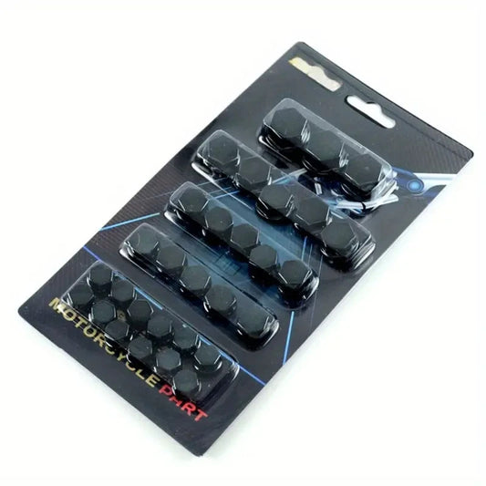 KIT 30 PEZZI  COPRI DADI  X MOTO SCOOTER  COPRIDADI COLORE NERO TAPPI PROTEZIONE