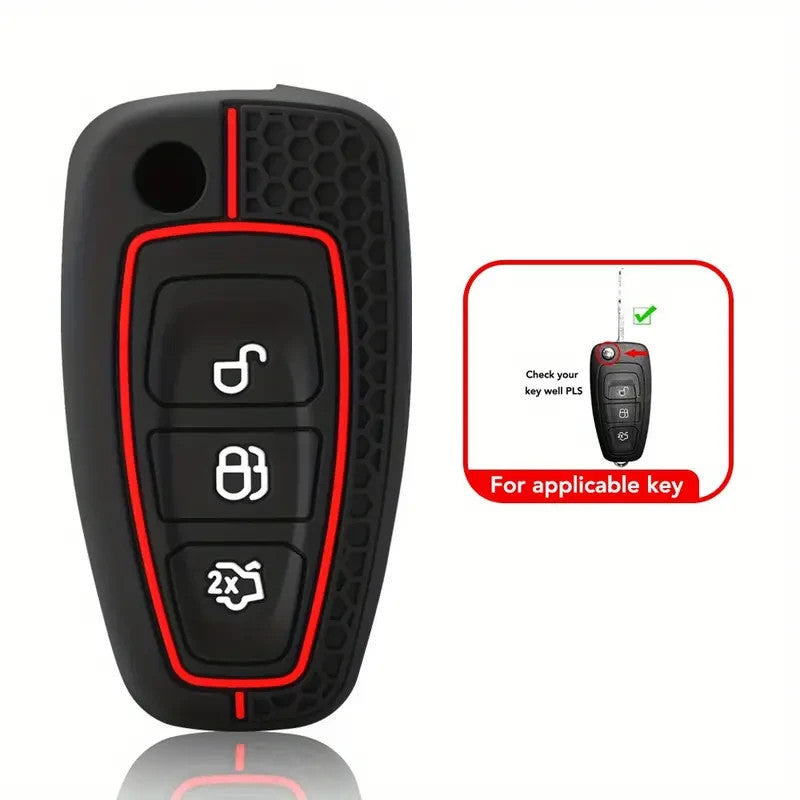 Cover Silicone 3 Tasti Chiave Ford Kuga Focus Mk4 Fiesta Mondeo C-Max Galaxy