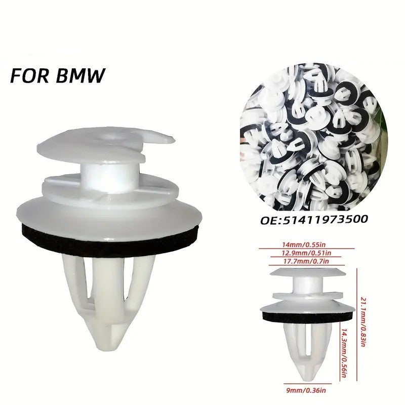 50 PEZZI CLIP DI FISSAGGIO PANNELLI PORTIERE BMW E46 E34 E36 E38 E39 E85 E86 E90