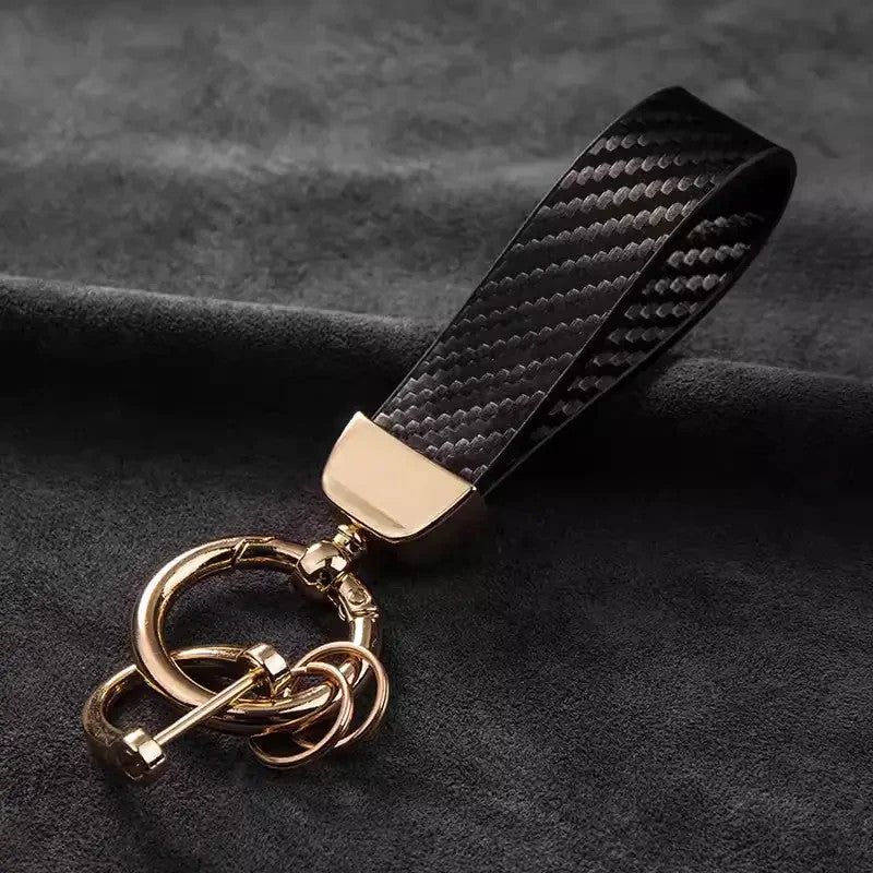 PORTACHIAVI AUTO SPORTIVO ED ELEGANTE IN  ECOPELLE NERA CROMATO SPORT CORSA