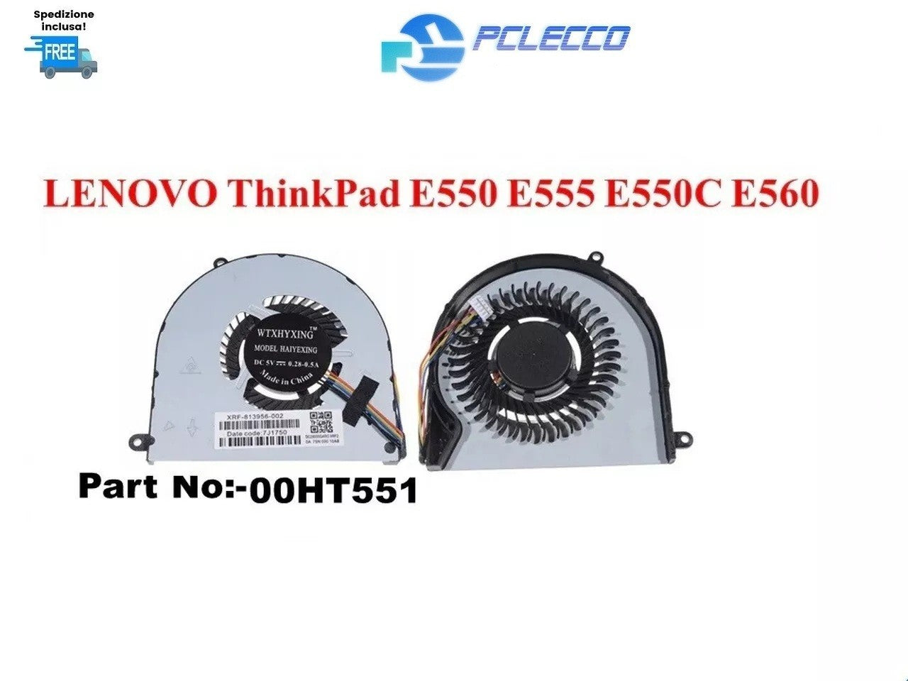VENTOLA LENOVO THINKPAD E550 E555 E550C E560 COOLING FAN NUOVA 5 PIN
