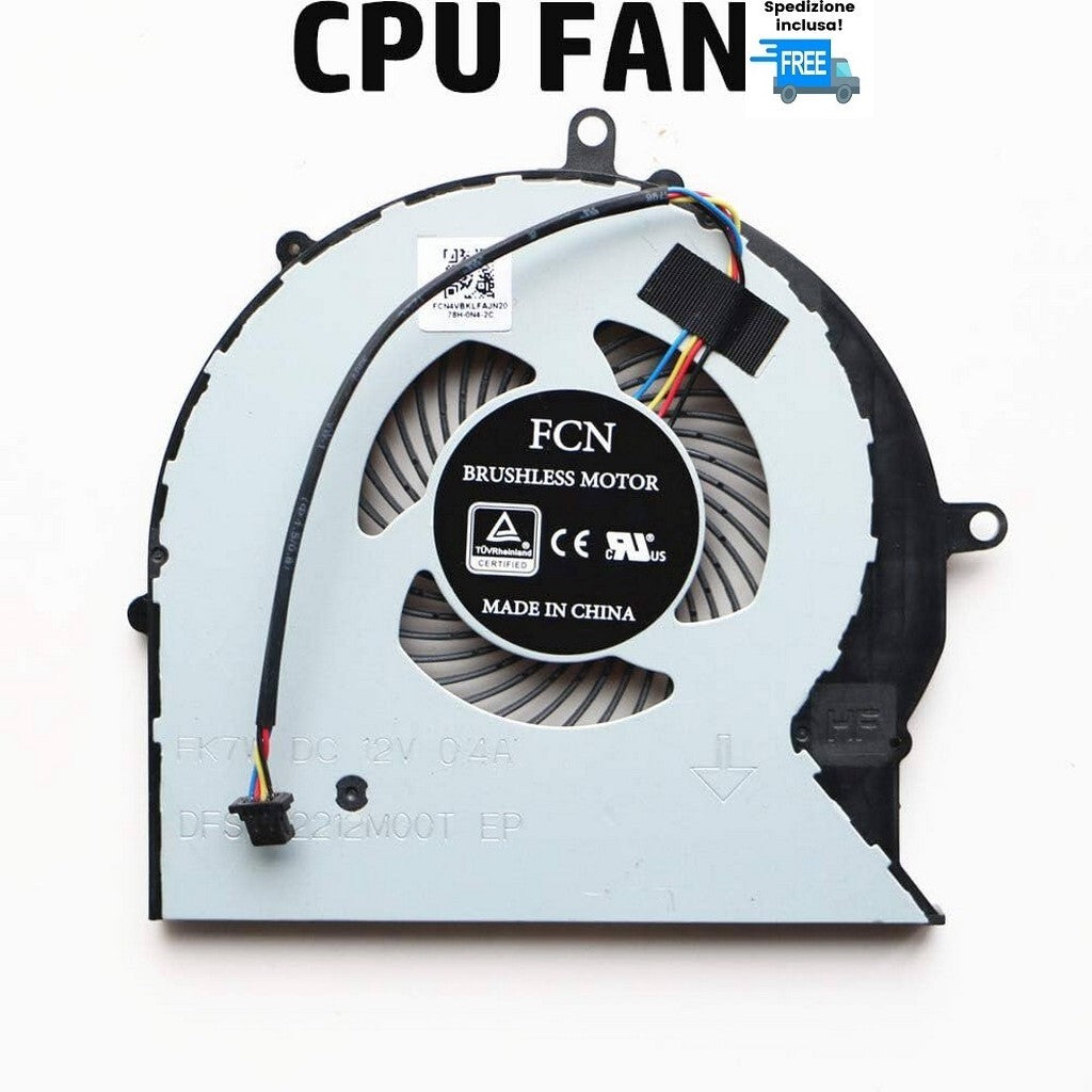 VENTOLA CPU ASUS FX63 FX63VM FZ63VM FX63VM7300 FX63VM FZ63 7700 FAN 4 PIN 12V