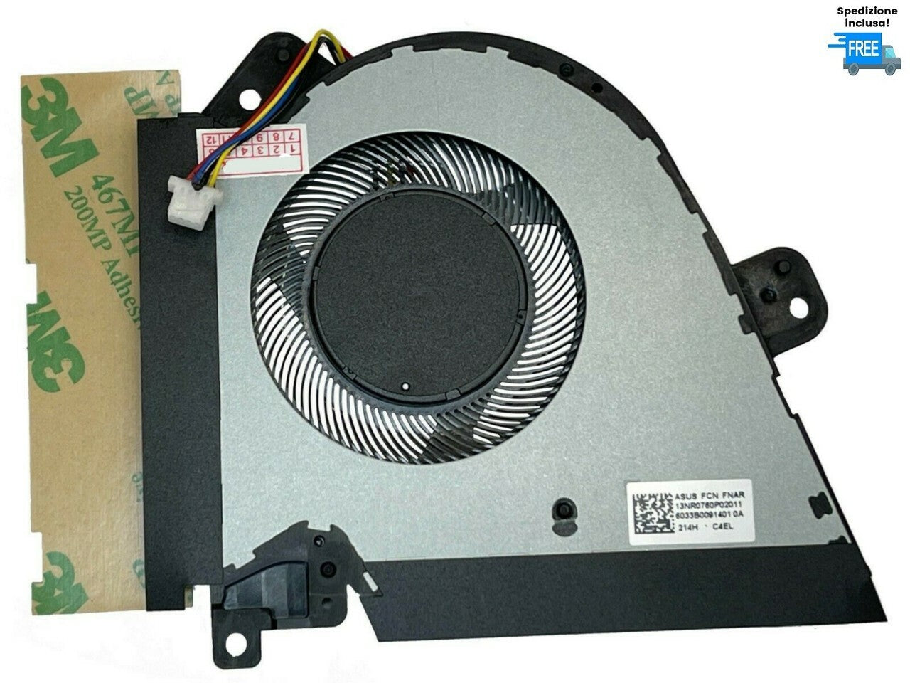 VENTOLA GPU ASUS TUF GAMING DASH FX516 SERIE FAN COOLER 4 PIN NUOVA DC 12V