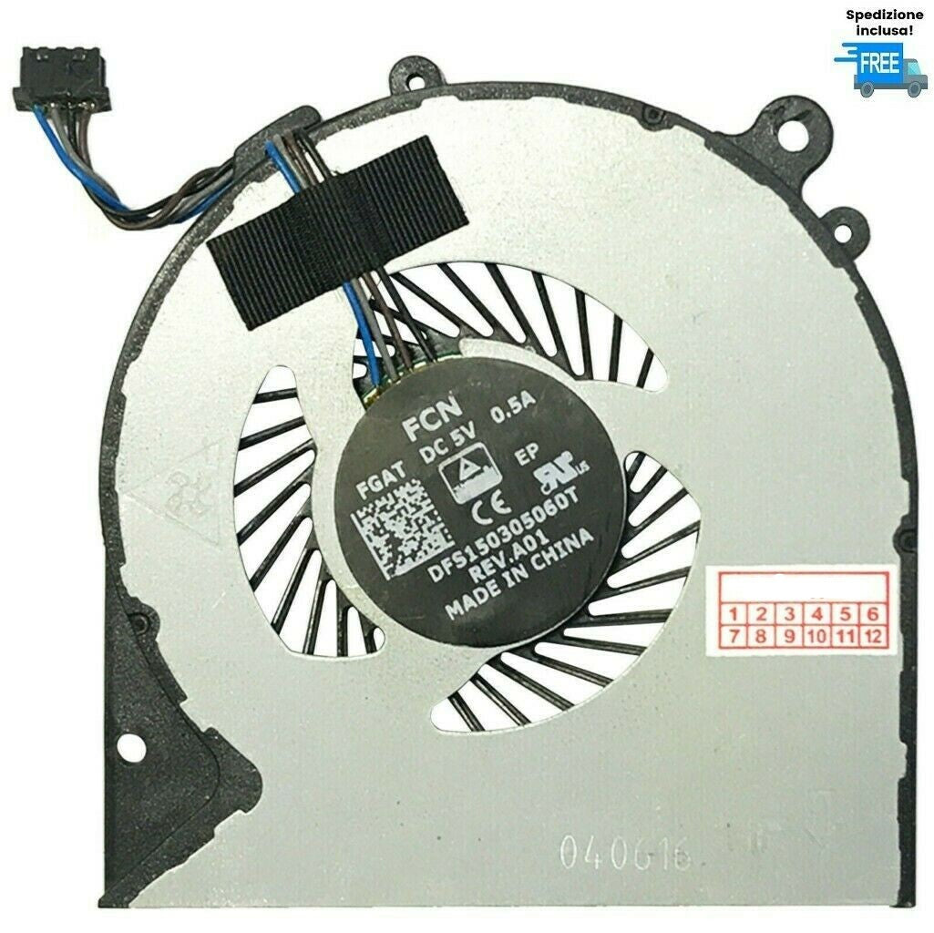 VENTOLA HP ELITEBOOK 720 G3 725 G3 725 G4 820 G3  820 G4 NUOVA FAN COOLER 4 PIN