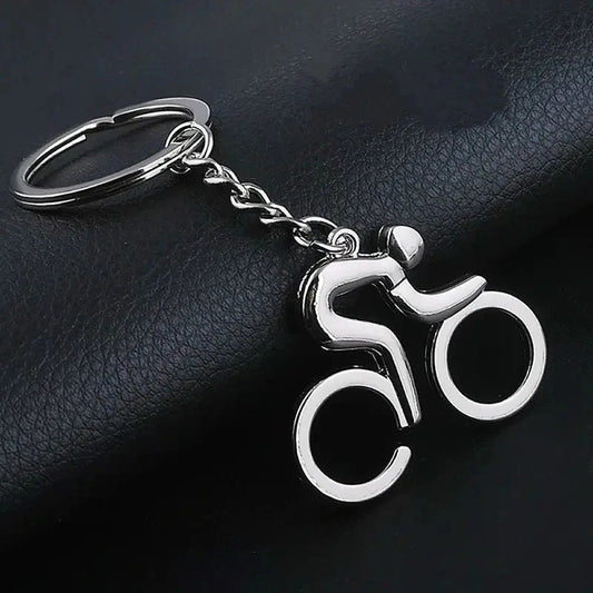 PORTACHIAVI CON CIONDOLO BICI CICLISMO SPORT  BICICLETTA IN ACCIAIO FIGURA IN 3D