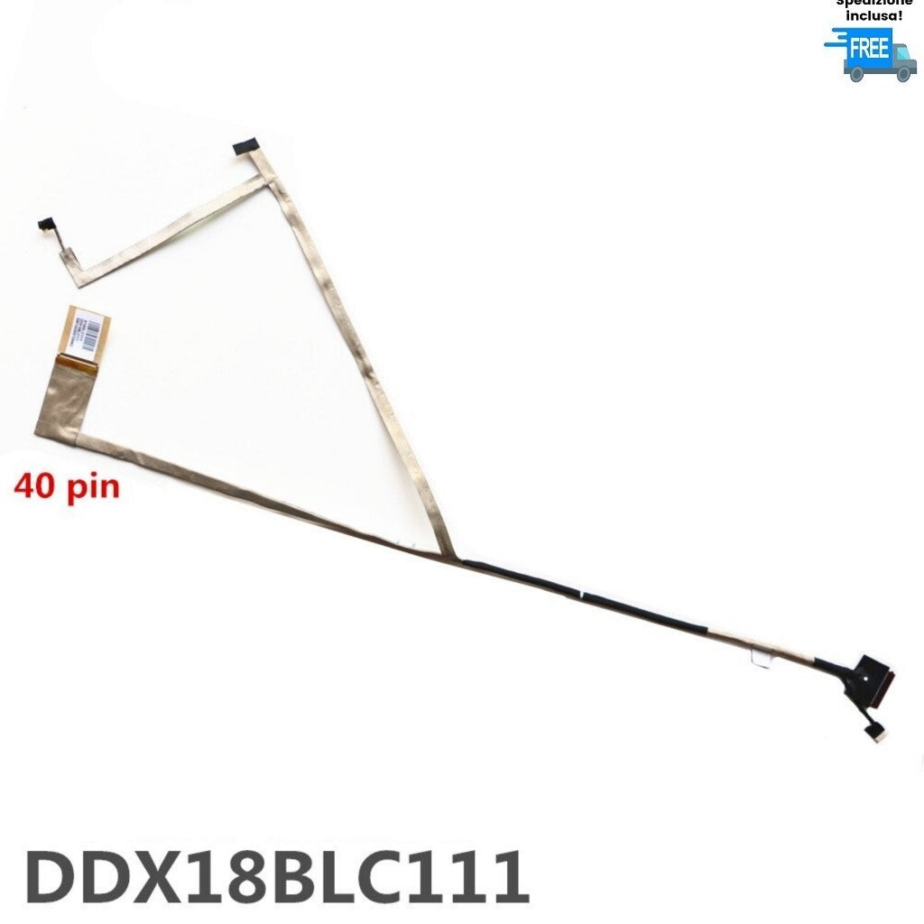 CAVO FLAT VIDEO HP PAVILION 17-G LED P/N: DDX18BLC111 FLEX DISPLAY CABLE 40 PIN