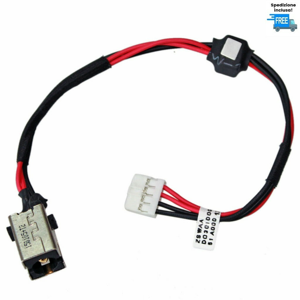 JACK TOSHIBA SATELLITE C55-B C50-B-1CD  C55-D DW823 CONNETTORE DC IN 4 PIN