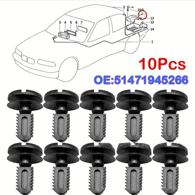 10 pz clip rivestimento bagagliaio fissaggio pannello BMW E30 E36 E46 E60 E90