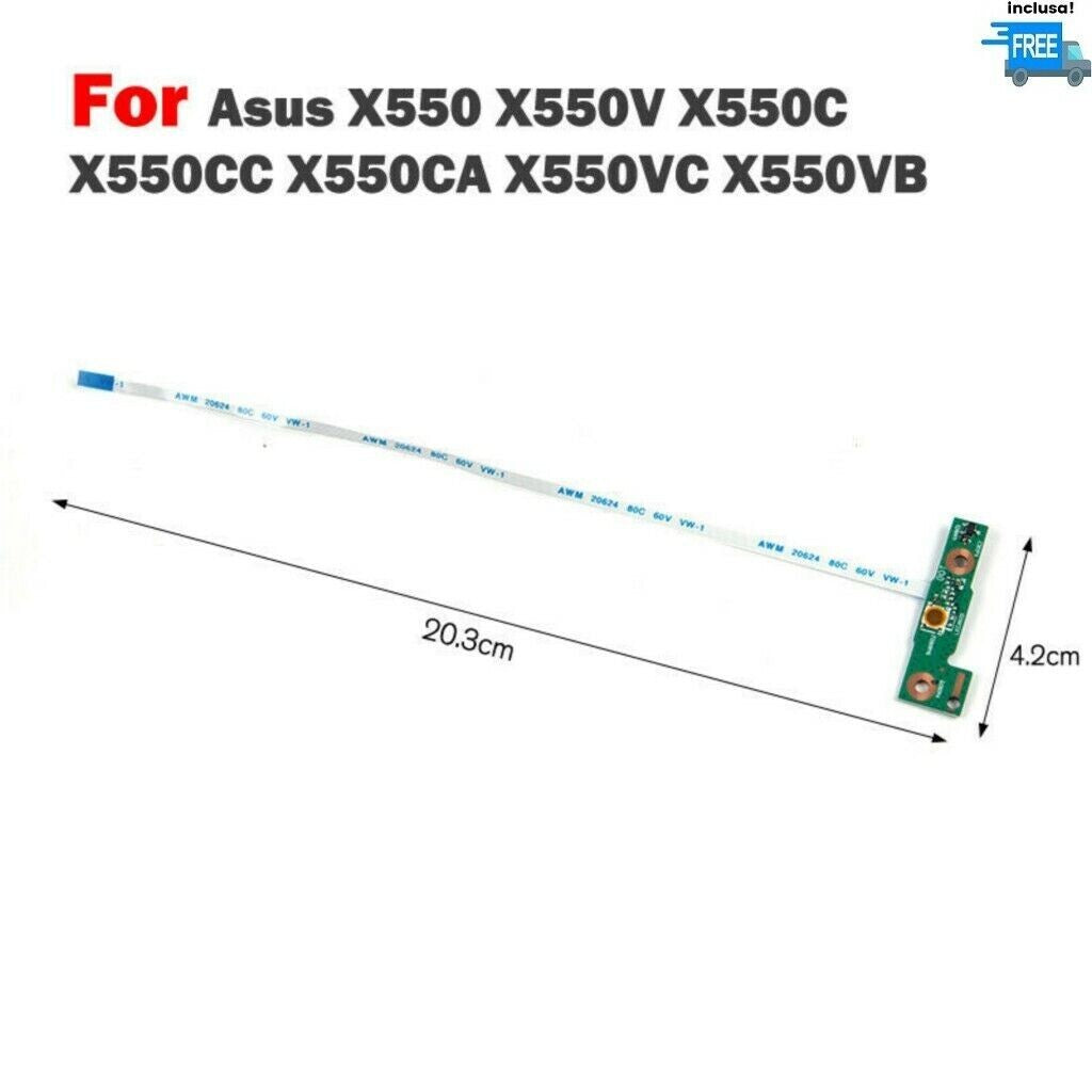 PULSANTE ASUS X550 A550 K550 R550 F550 X552 VX50 FX50 POWER BUTTON BOARD TASTO