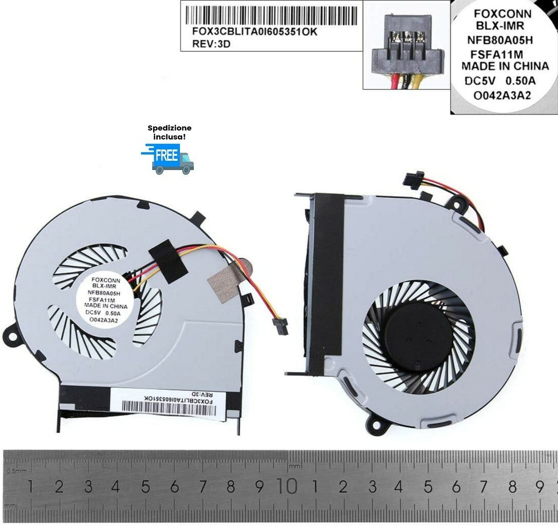 VENTOLA TOSHIBA SATELLITE L50-B L55-B L50D-B L55T-B L55-B5267 FAN NUOVA 3 PIN