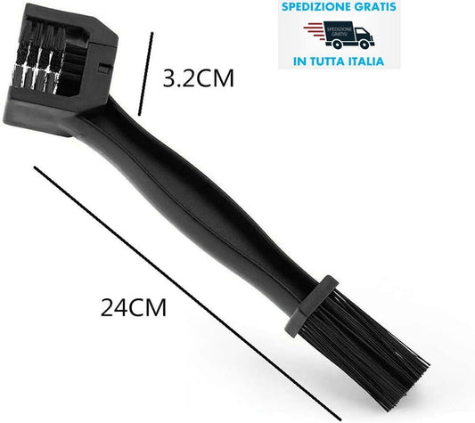 SPAZZOLA PULIZIA MANUTENZIONE CATENA PER BICICLETTE  MOTO UNIVERSALE COLORE NERO