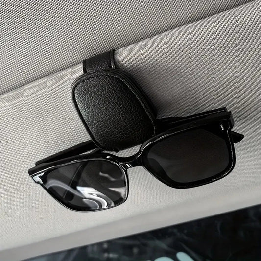 PORTA OCCHIALI DA ALETTA PARASOLE SUPPORTO CLIP X AUTO UNIVERSALE COLORE NERO