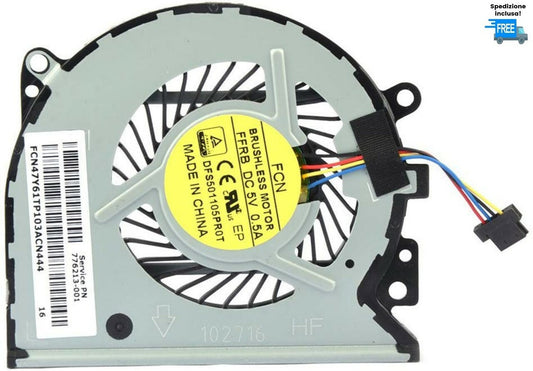 VENTOLA HP 15-U PAVILION 13-A010DX X360 ENVY 15-U100NG 13-B CPU FAN NUOVA 4 PIN