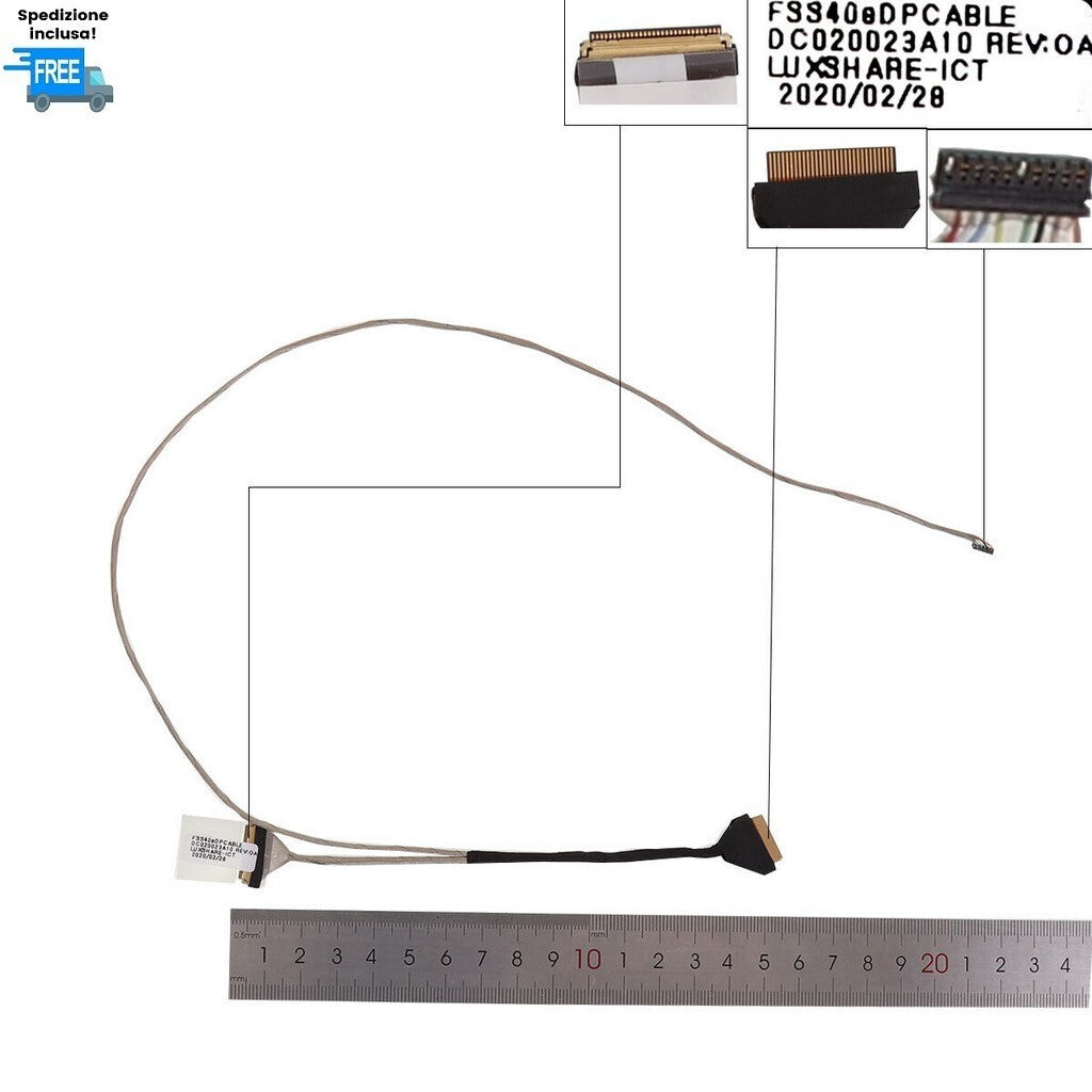 CAVO FLAT DISPLAY LENOVO 340C-15AST FS540 S145-15IWL CABLE LED  DC020023A10