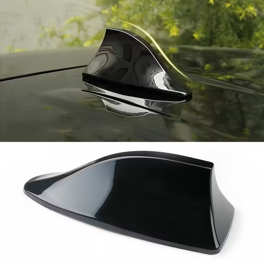 Antenna Pinna di Squalo Universale Auto Nero Base Adesiva Shark Fin Accessorio